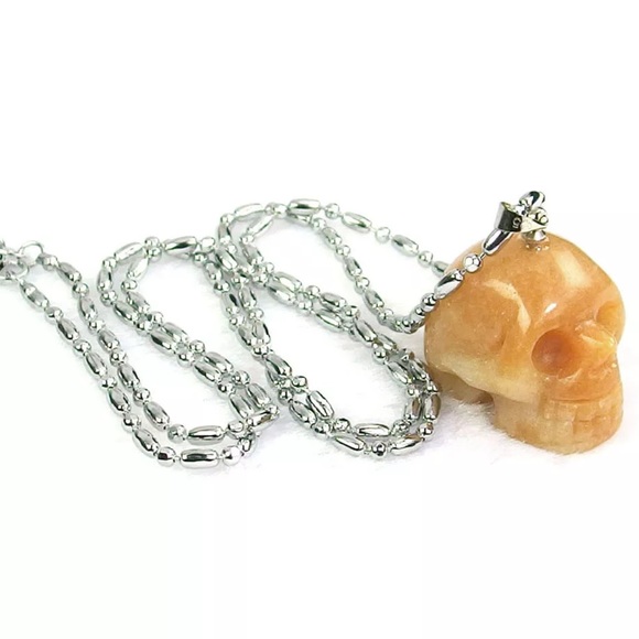 Skull Jewelry - Skull Stone Pendant Necklace.